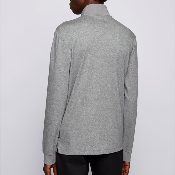 Hugo Boss LONG-SLEEVED ZIP-NECK T-SHIRT WITH SIGNATURE STRIPES - Picture 4 of 4